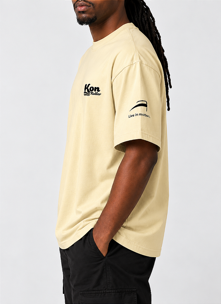 Camiseta KonRoller x FlyingEagle – Bege | Oversized