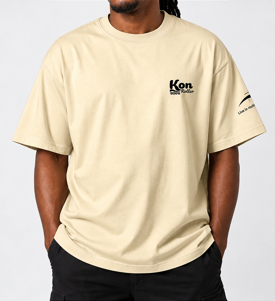 Camiseta KonRoller x FlyingEagle – Bege | Oversized