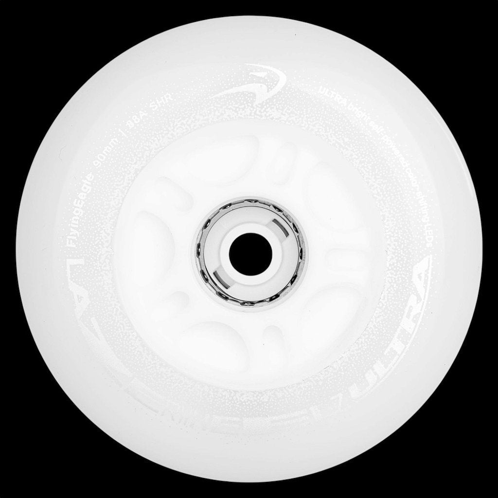 Rodas FlyingEagle LazerWheelz Ultra LED 88A SHR - 90mm Branca (4 rodas)