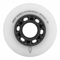 Roda de patins KonRoller FlyingEagle Crocanti branca com núcleo preto e perfil bullet para patinação urbana