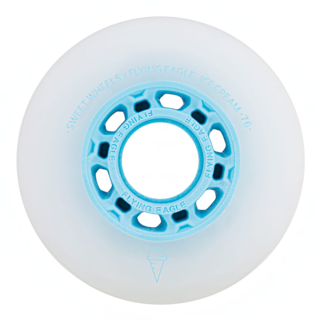 Roda de patins KonRoller FlyingEagle Ice Cream azul com núcleo de poliuretano e perfil bullet para patinação urbana