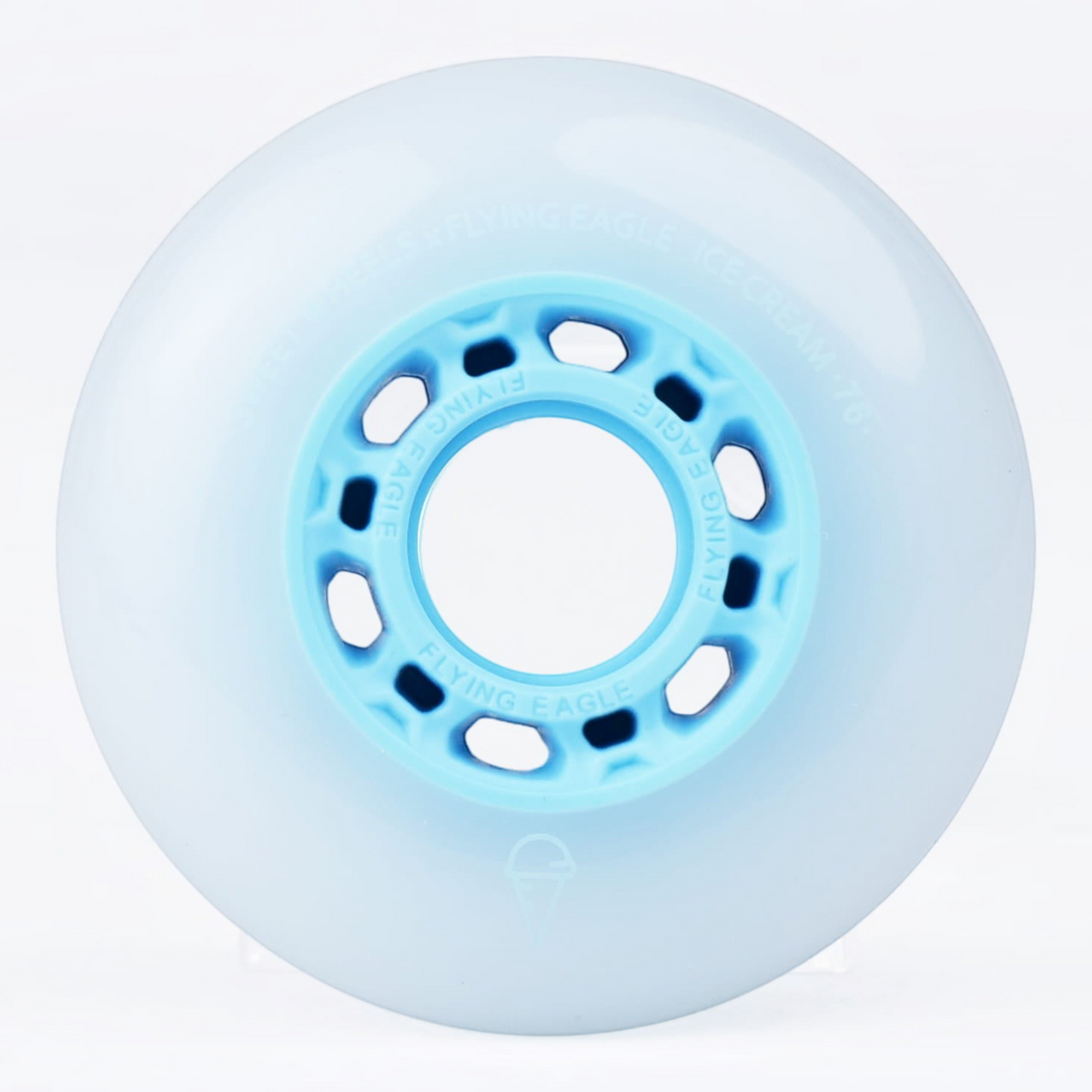 Roda de patins KonRoller FlyingEagle Ice Cream azul em poliuretano com perfil bullet para patinação urbana