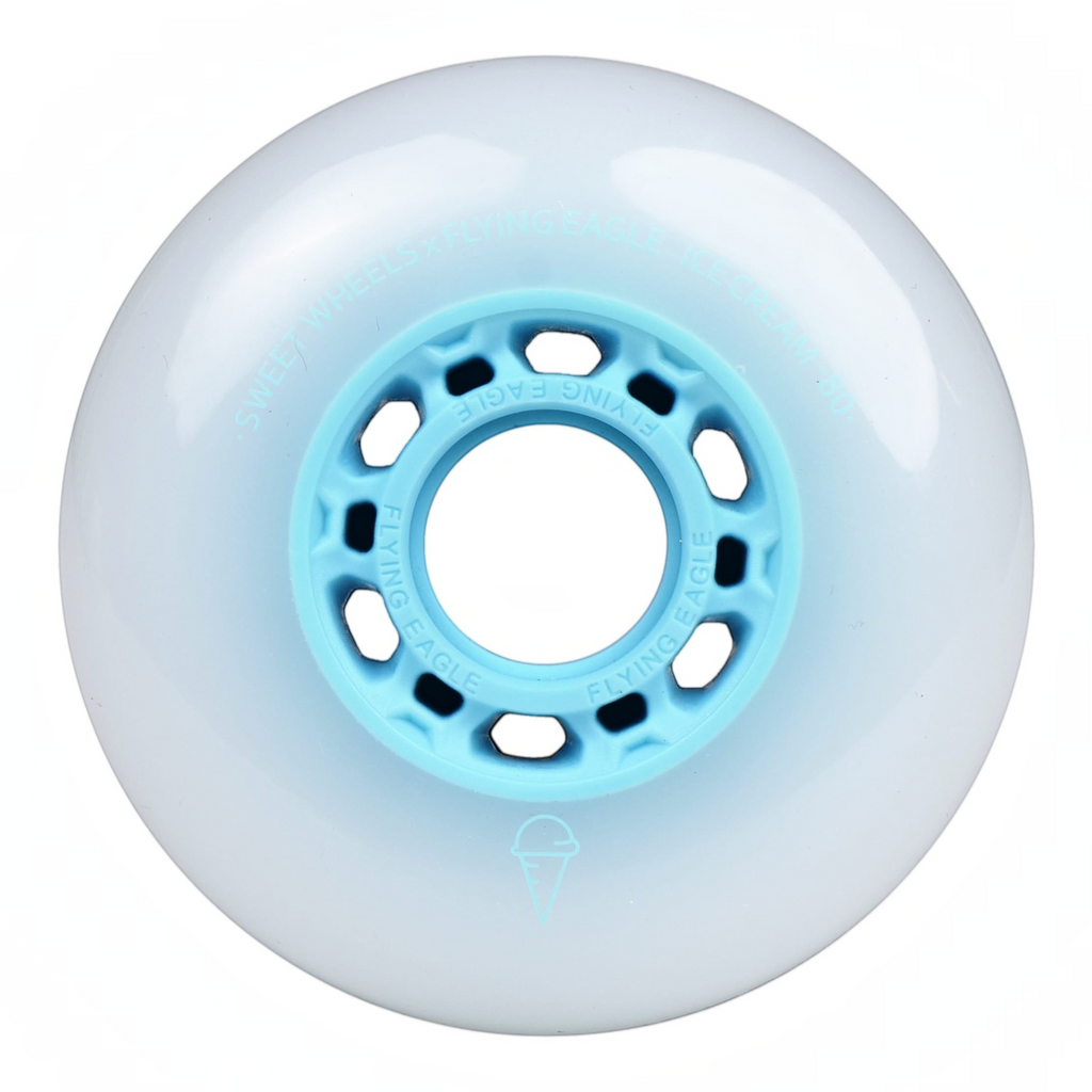 Roda de patins KonRoller FlyingEagle Ice Cream azul em poliuretano com perfil bullet para patinação urbana