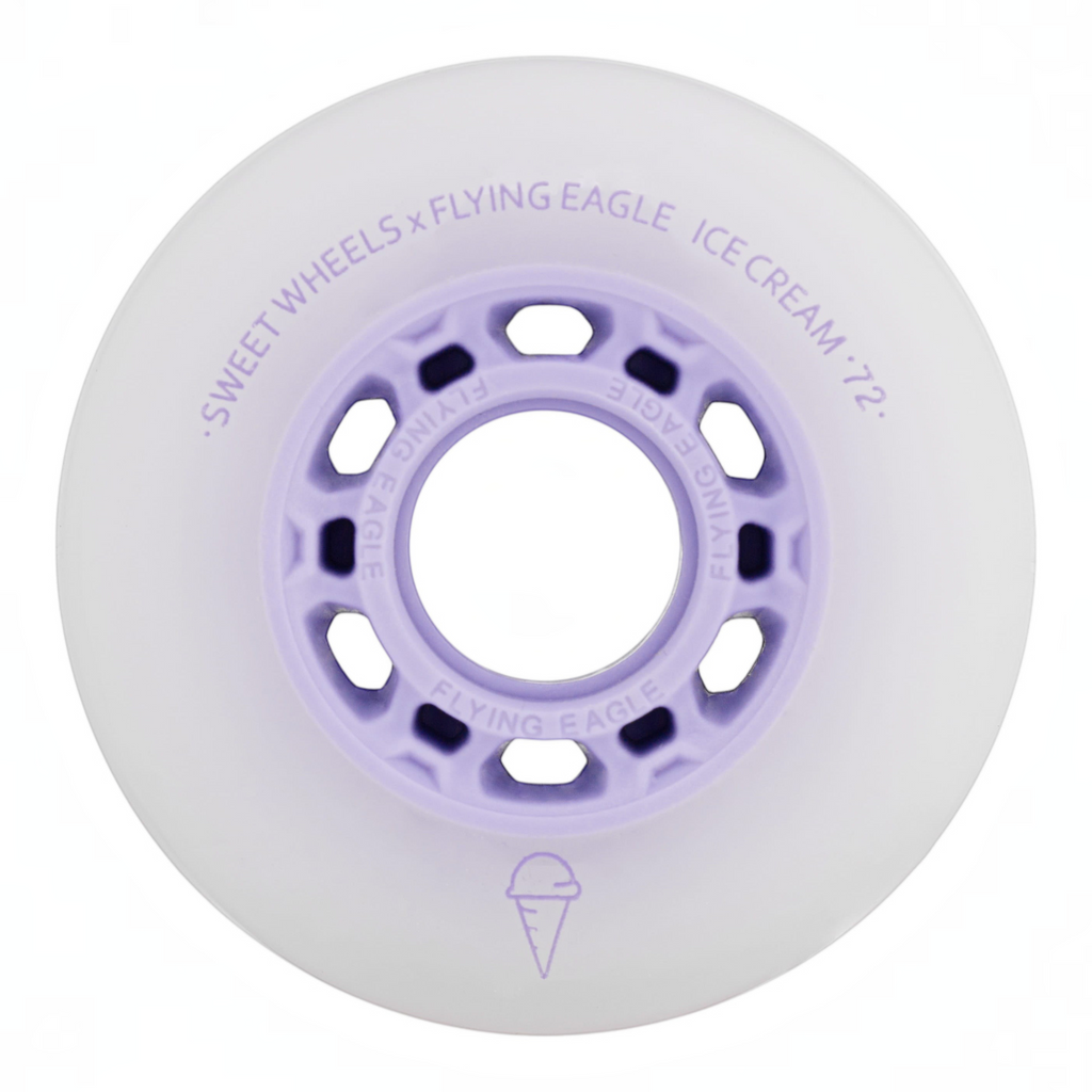 Roda de patins KonRoller FlyingEagle Ice Cream lilás em poliuretano com perfil bullet para patinação urbana