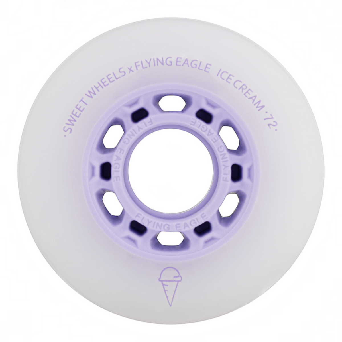 Roda de patins KonRoller FlyingEagle Ice Cream lilás em poliuretano com perfil bullet para patinação urbana