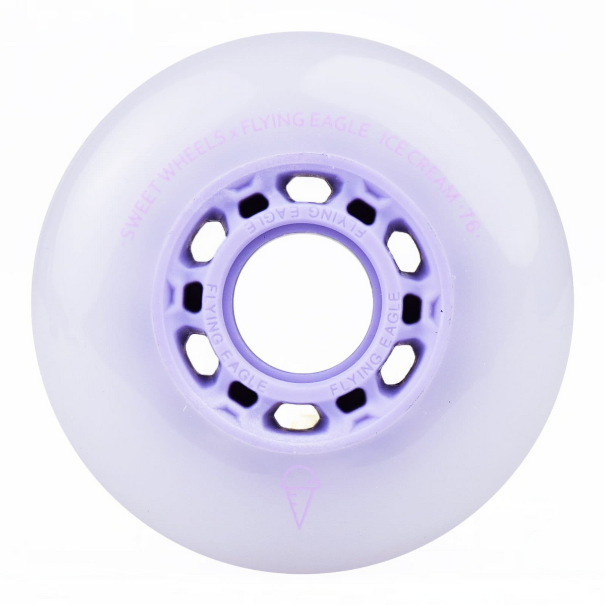 Roda de patins KonRoller FlyingEagle Ice Cream lilás em poliuretano com perfil bullet para patinação urbana