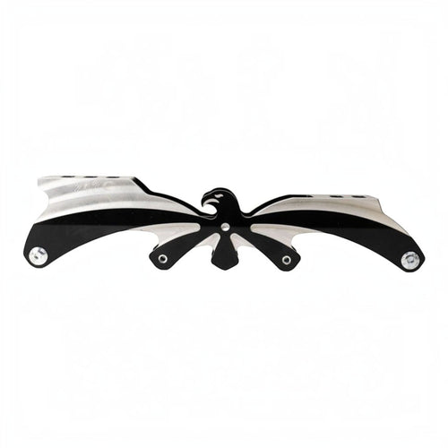 Base de patins KonRoller FlyingEagle EGO 243mm em alumínio preto com design de águia e eixos rockeráveis