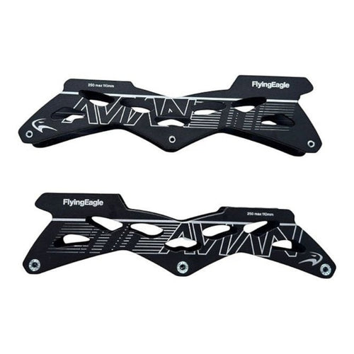 Par de bases KonRoller FlyingEagle Avian 3x110mm em alumínio preto usinado CNC para patins triskate