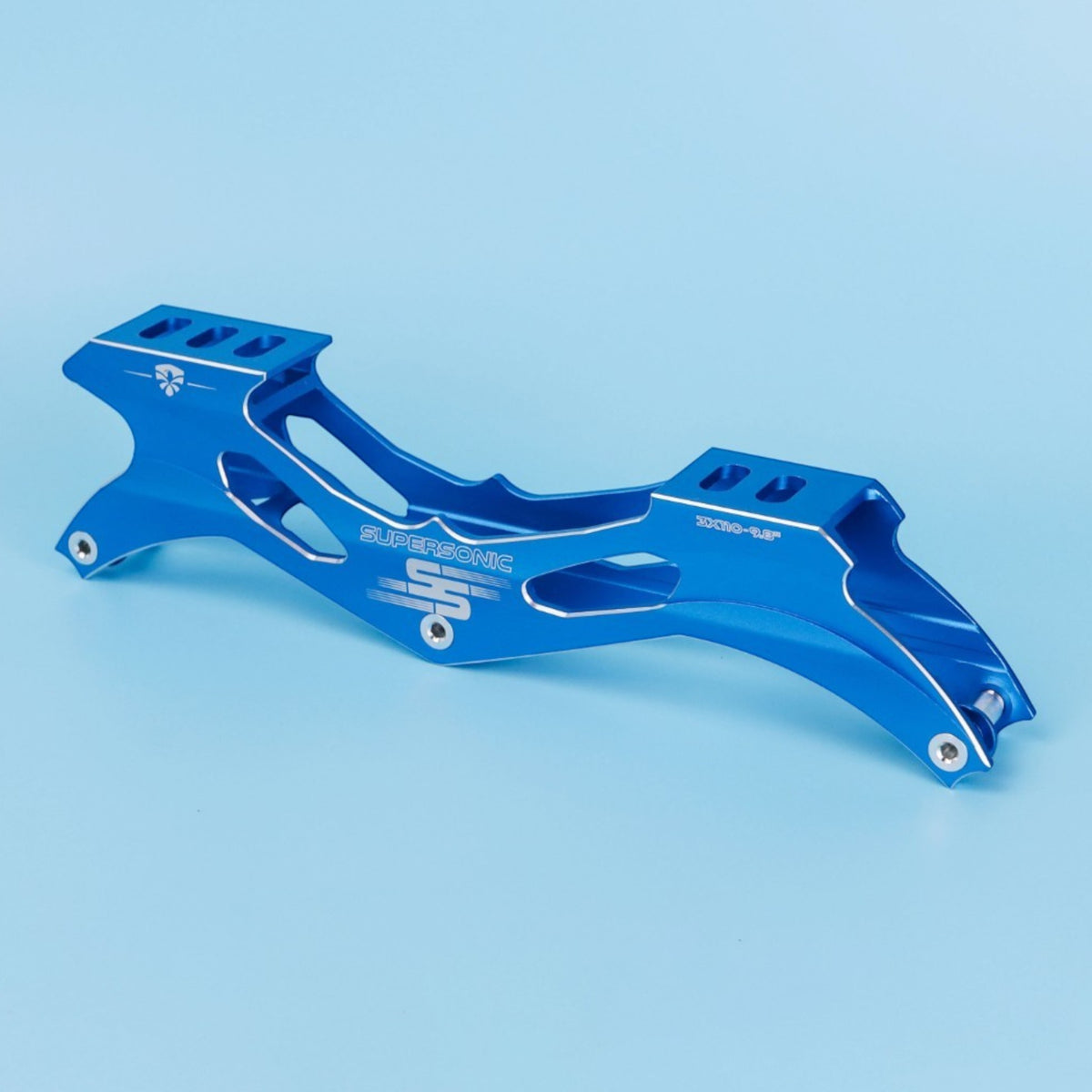 Base de patins KonRoller FlyingEagle Supersonic azul em alumínio CNC para 3 rodas de 110mm