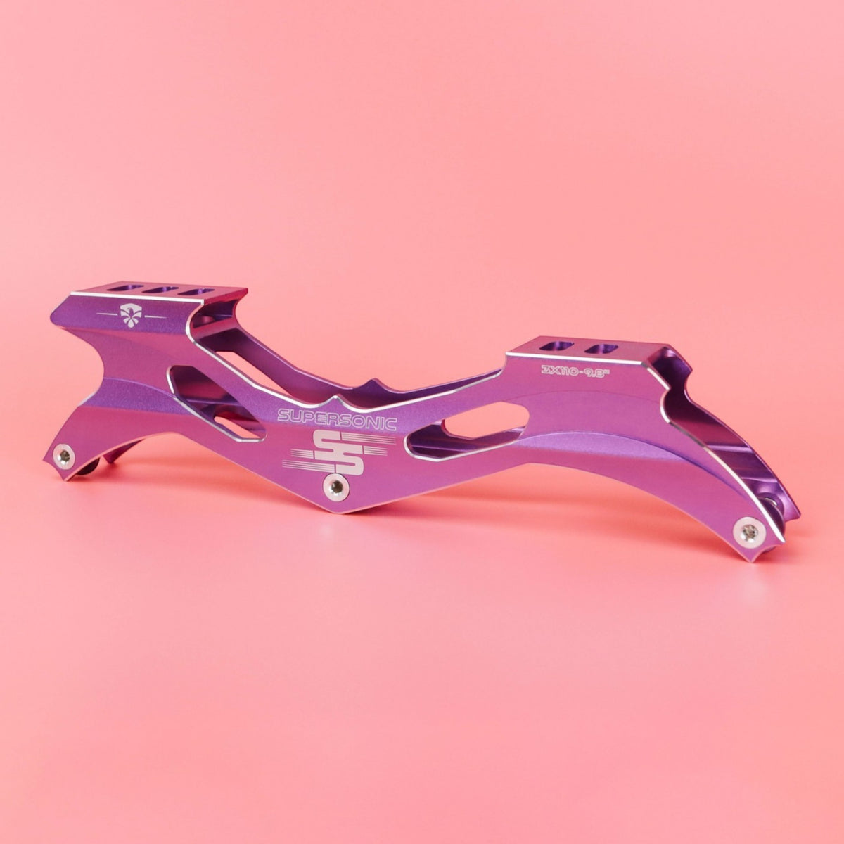 Base de patins KonRoller FlyingEagle Supersonic roxa em alumínio CNC para 3 rodas de 110mm