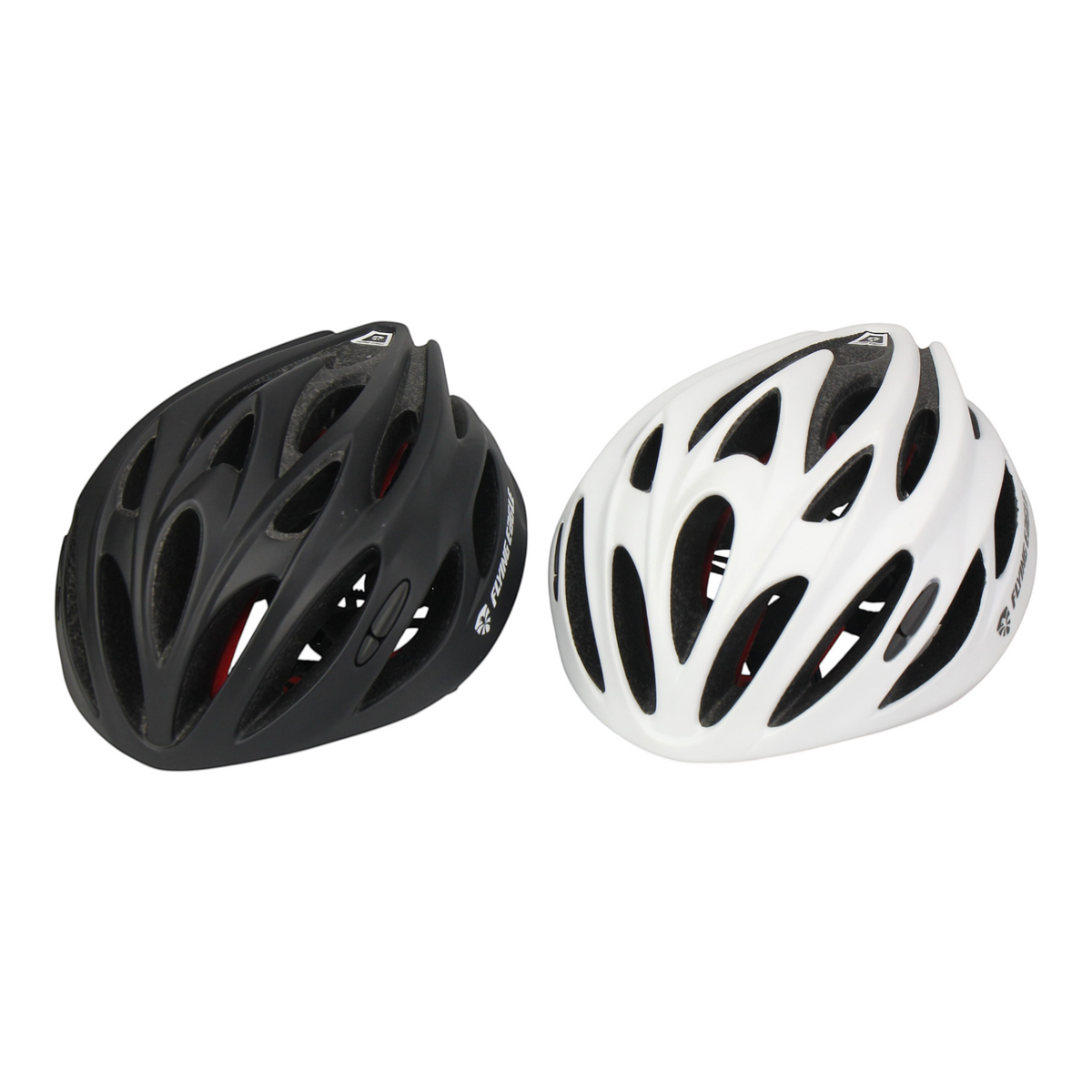 Capacetes KonRoller FlyingEagle Fast Forward nas cores preto fosco e branco para patins, skate e ciclismo.