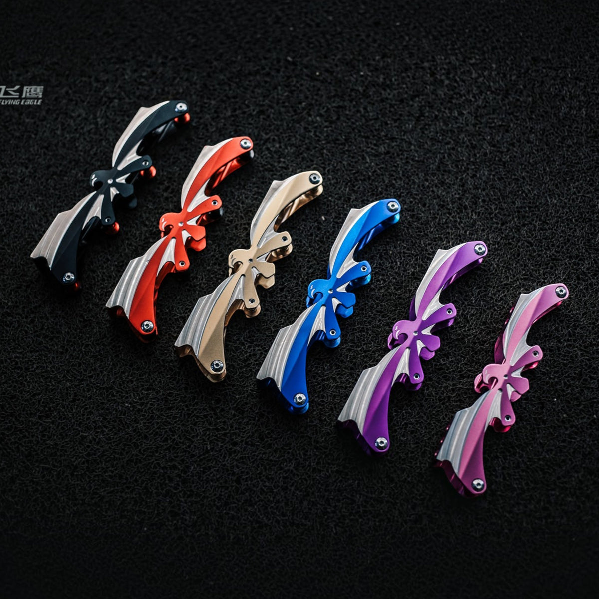 Conjunto de bases KonRoller FlyingEagle EGO em alumínio CNC com diversas cores para patins urban e freestyle.