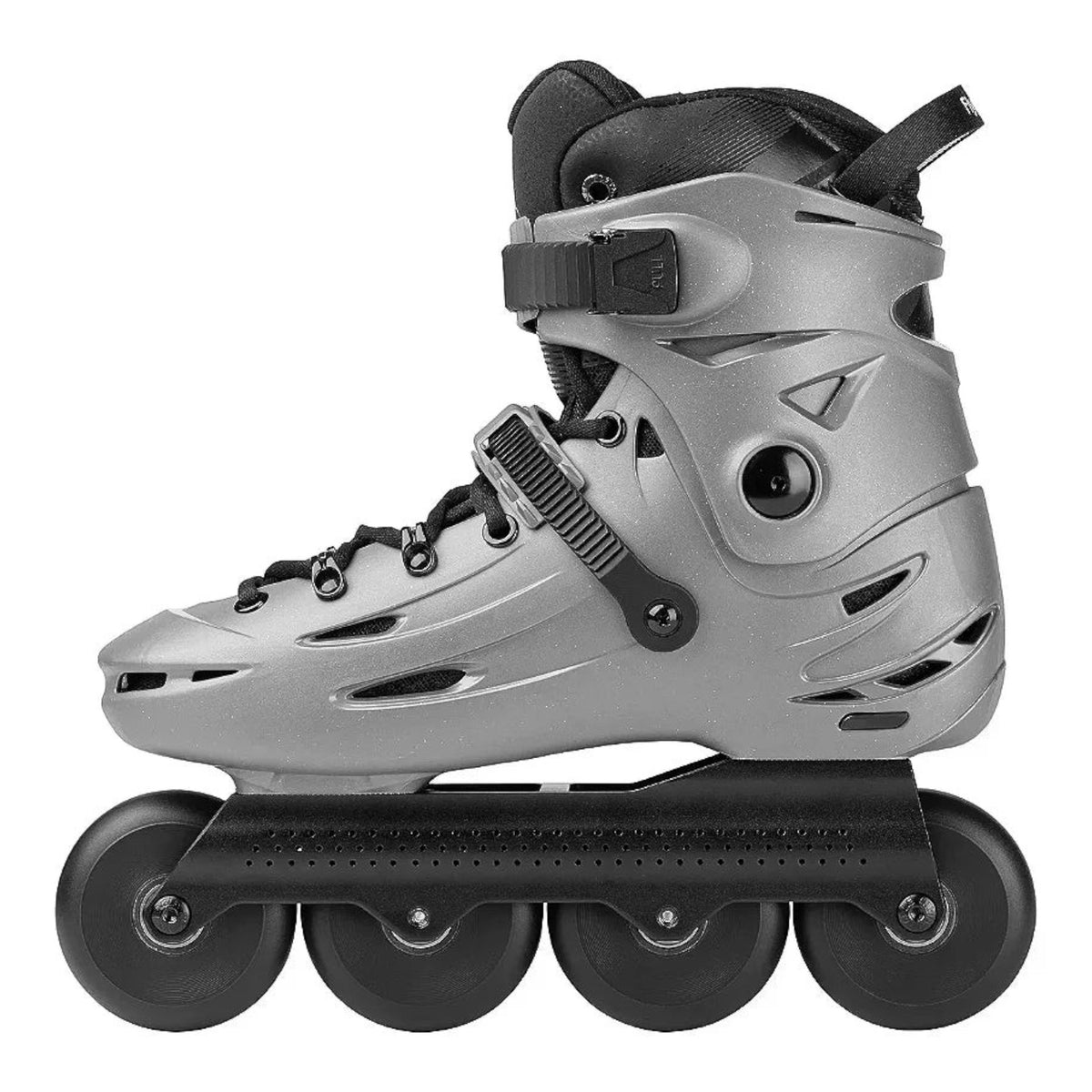 Patins FlyingEagle Falcon Pro 20th Anniversary Titanium na cor cinza com base preta e rodas de alta performance