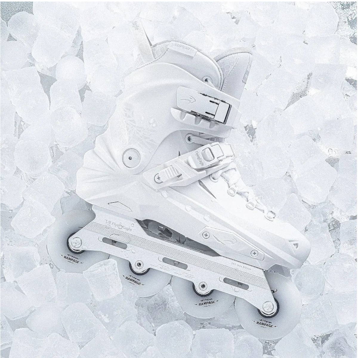 Patins KonRoller FlyingEagle Reaver Pro S7680 branco, vista lateral.