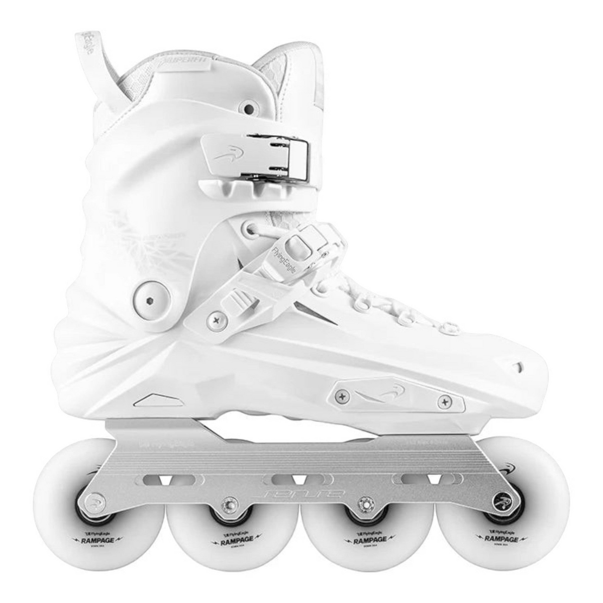 Patins KonRoller FlyingEagle Reaver Pro S7680 branco hardboot com base de alumínio e rodas Rampage para patinação urbana