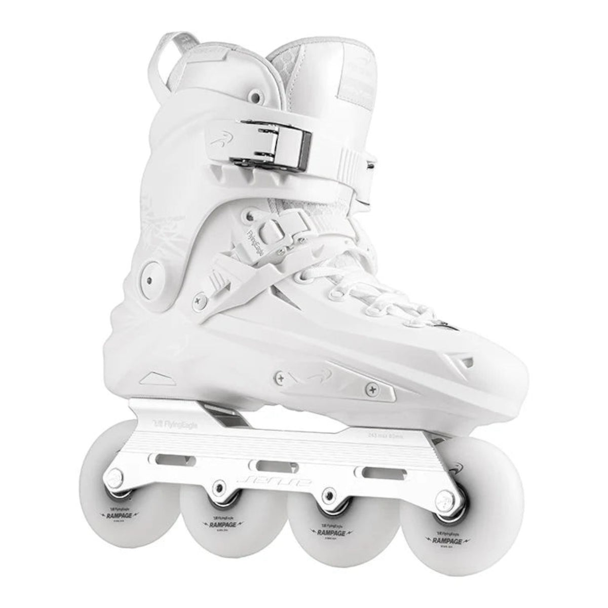 Patins KonRoller FlyingEagle Reaver Pro S7680 branco hardboot com base de alumínio e rodas Rampage para patinação urbana