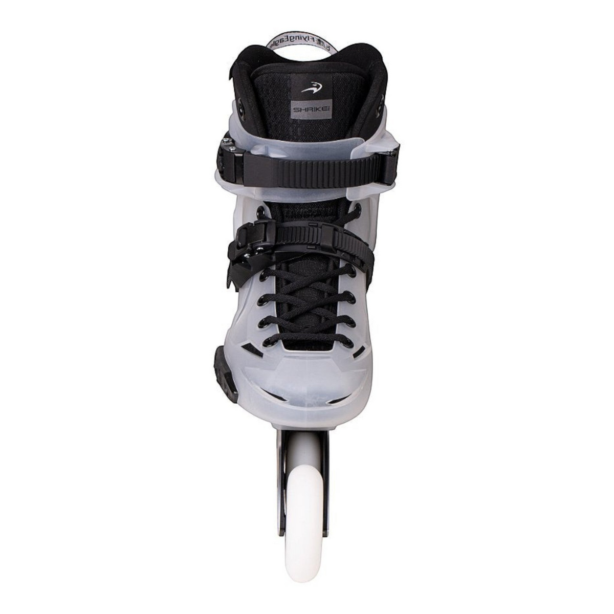 Patins KonRoller FlyingEagle Shrike Pro X5 Black Cloud com bota rígida semitransparente e sistema de ajuste versátil