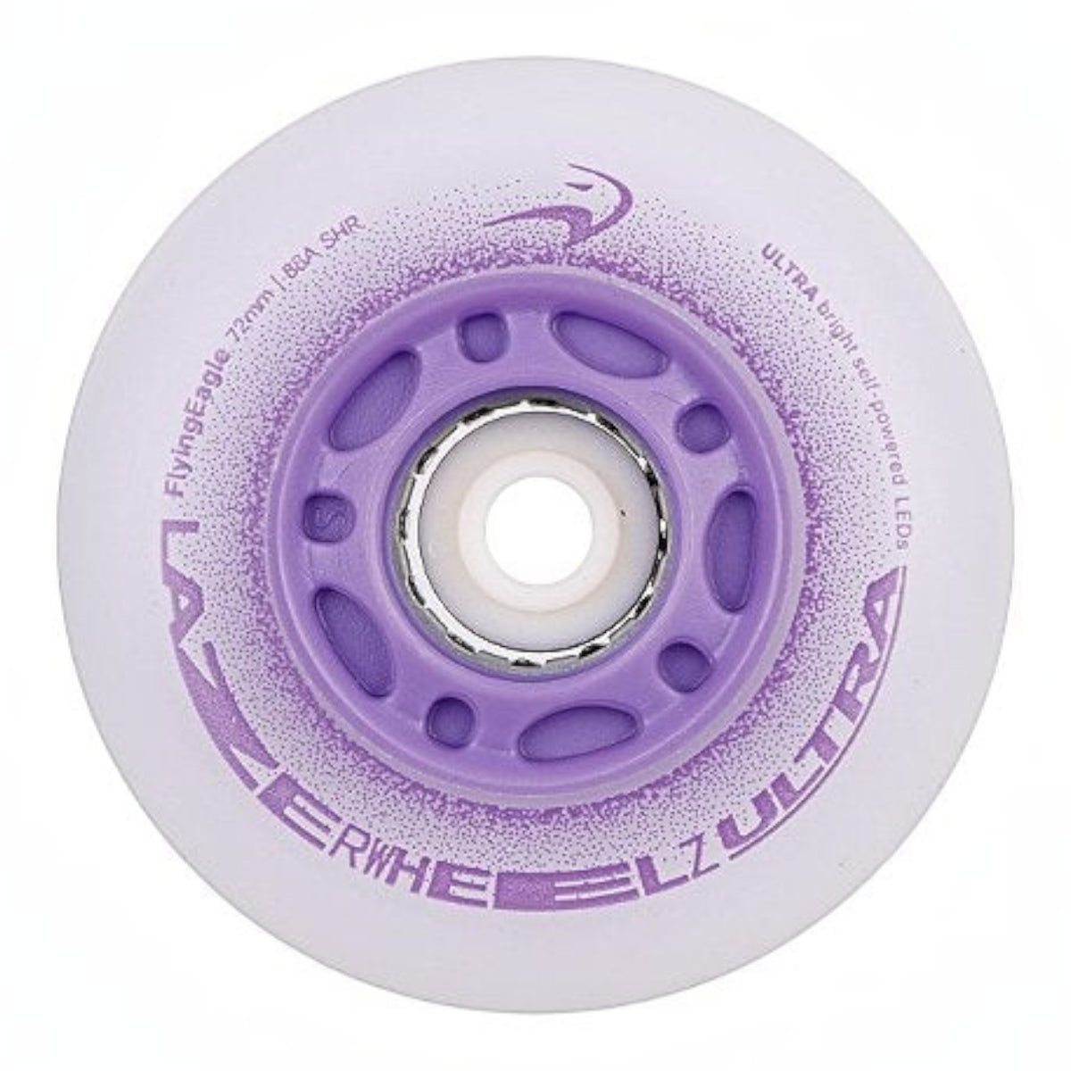 Roda de patins KonRoller FlyingEagle LazerWheelz roxa com LED, poliuretano 88A de alta performance para freeskate