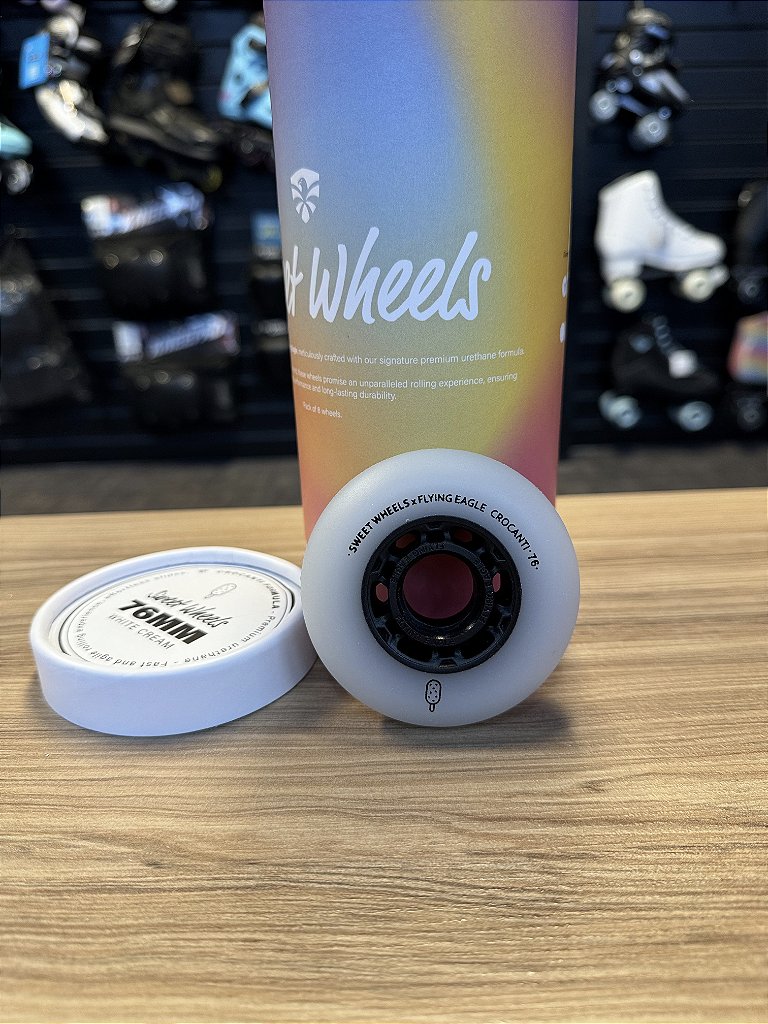 Rodas FlyingEagle Sweet Crocanti 76mm / Branca (tudo de 8 rodas)
